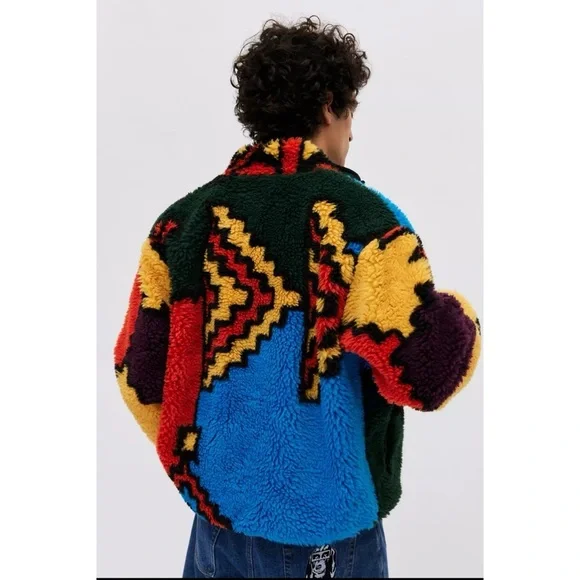 New OBEY Moroccan Rug Pattern Fleece Full Zip Jacket Small - Picture 4 of 10